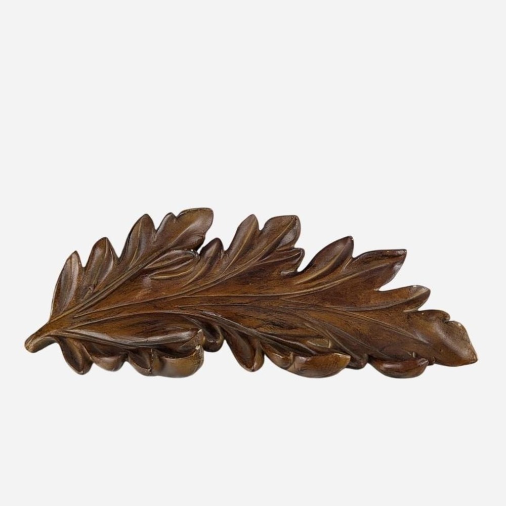 Carved Acanthus Leaf Wall Decor Architectural Accent Dark Walnut - Picture 6 of 6